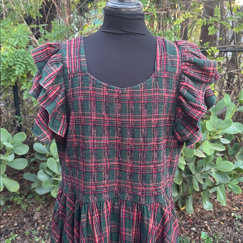 Ivy City Co Hattie Dress in Evergreen Plaid, size 3X - Picture 5 of 8